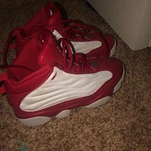 Red and white Jordan’s